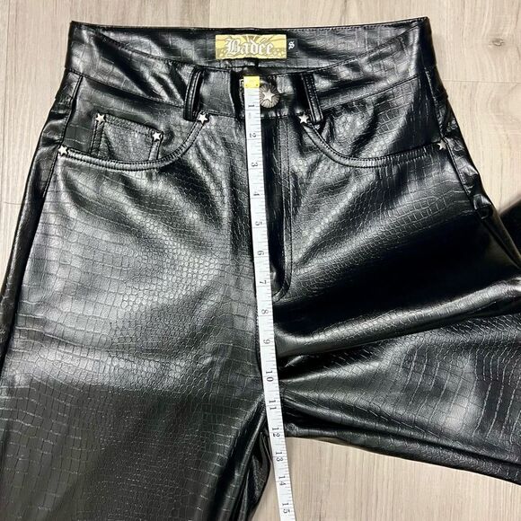NWOT Badee for Dolls Kill brand black embossed faux leather pants szS. - Picture 11 of 15